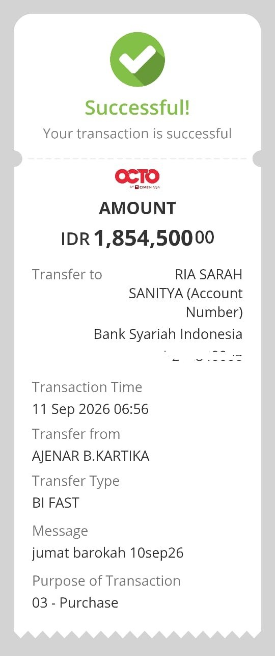 Sedekah Jumat Barokah tgl 11 September 2026 